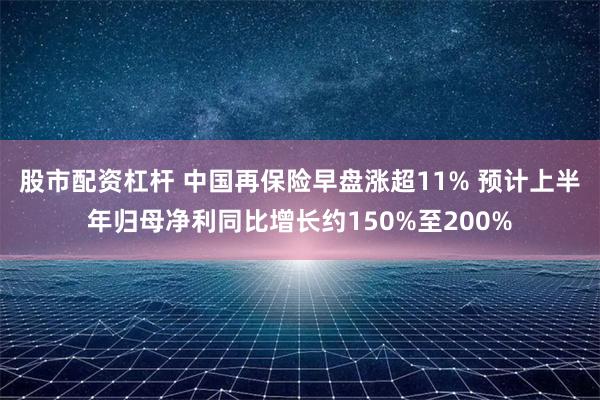 股市配资杠杆 中国再保险早盘涨超11% 预计上半年归母净利同比增长约150%至200%