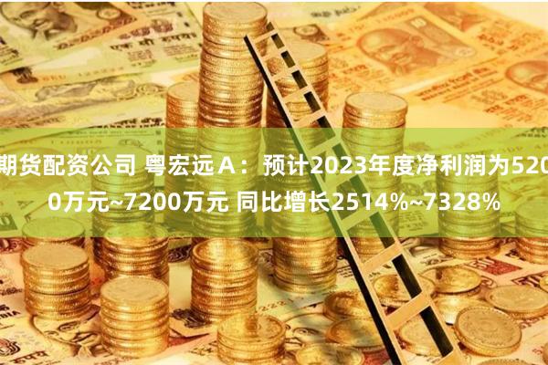 期货配资公司 粤宏远Ａ：预计2023年度净利润为5200万元~7200万元 同比增长2514%~7328%